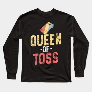 Queen of Toss Funny Cornhole Gift 4th of July Long Sleeve T-Shirt